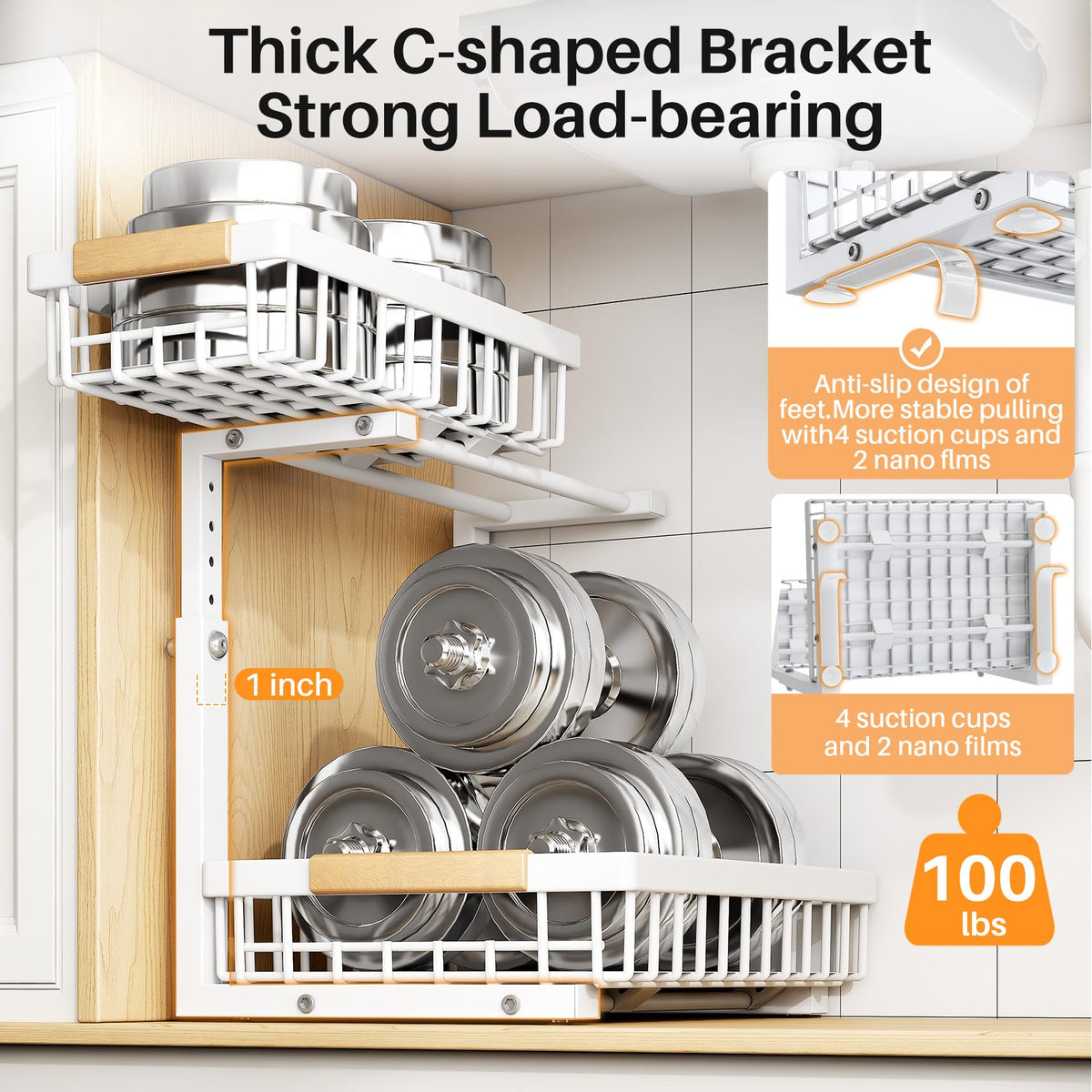 PXRACK stable with suction cups and nano tapes to prevent slipping.