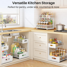 PXRACK two-tier pull-out design keeps items reachable.