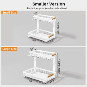 PXRACK two-tier slide-out drawer for easy access to cleaning supplies.