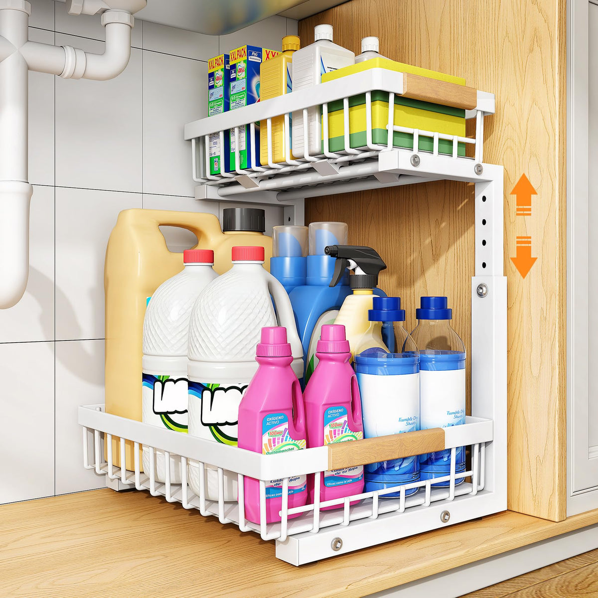 PXRACK under-sink organizer full view showing space-saving design