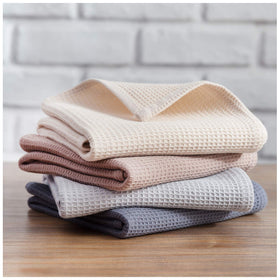 PY HOME & SPORTS solid color towels pack adds vibrant kitchen decor.