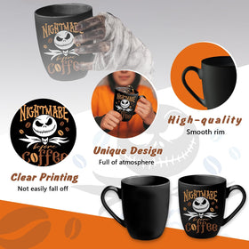 Pycat Jack mug with comfortable C-shaped handle for easy sipping.