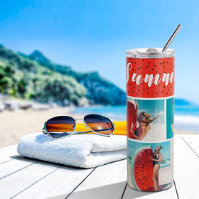 PYD Life four-pack mug tumbler set with metal straw