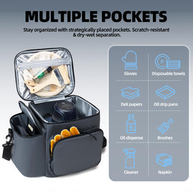 PYJH Ninja Crispi case top lid pocket offers quick visibility for small items.