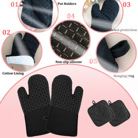 Pynqdfu 12.5-inch oven gloves protect hands, wrists, and forearms.