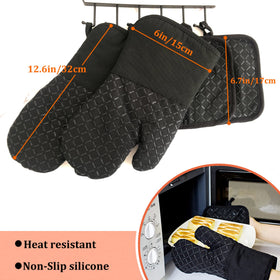 Pynqdfu pot holders with silicone texture provide a secure grip on hot cookware.