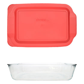 Pyrex 233D 5 Qt glass baking dish ready for casseroles with a stain-resistant surface.