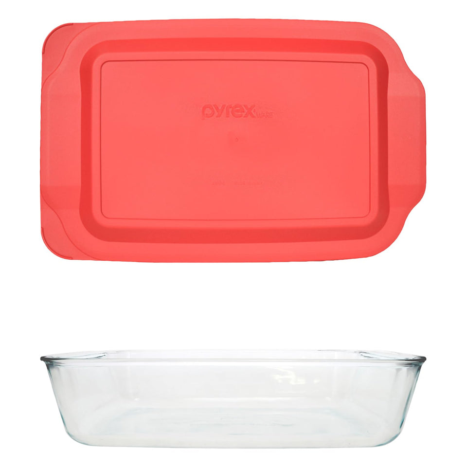 Pyrex 233D 5 Qt glass baking dish ready for casseroles with a stain-resistant surface.