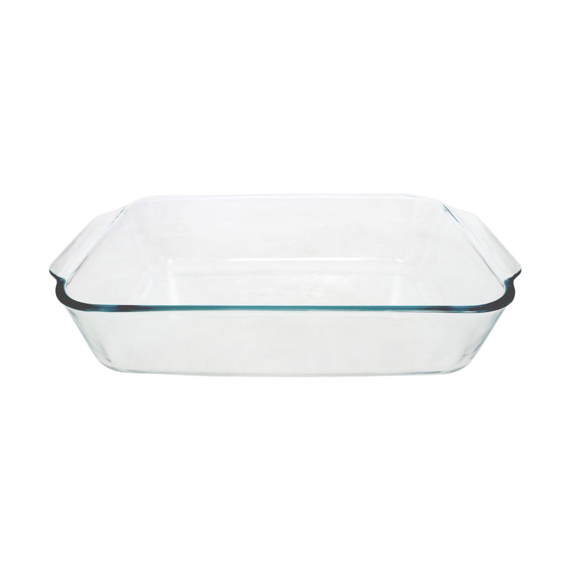 Pyrex 233-D deep baking dish; non-porous glass preserves flavor and resists odors.