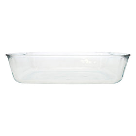 Pyrex 233-D deep rectangle design ideal for casseroles and lasagna.