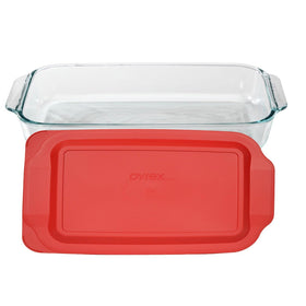 Pyrex red storage lid designed to fit this dish for leftovers.
