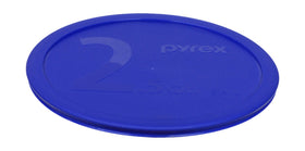 Pyrex 325-PC blue lid close-up for 2.5qt bowl—durable and BPA-free.