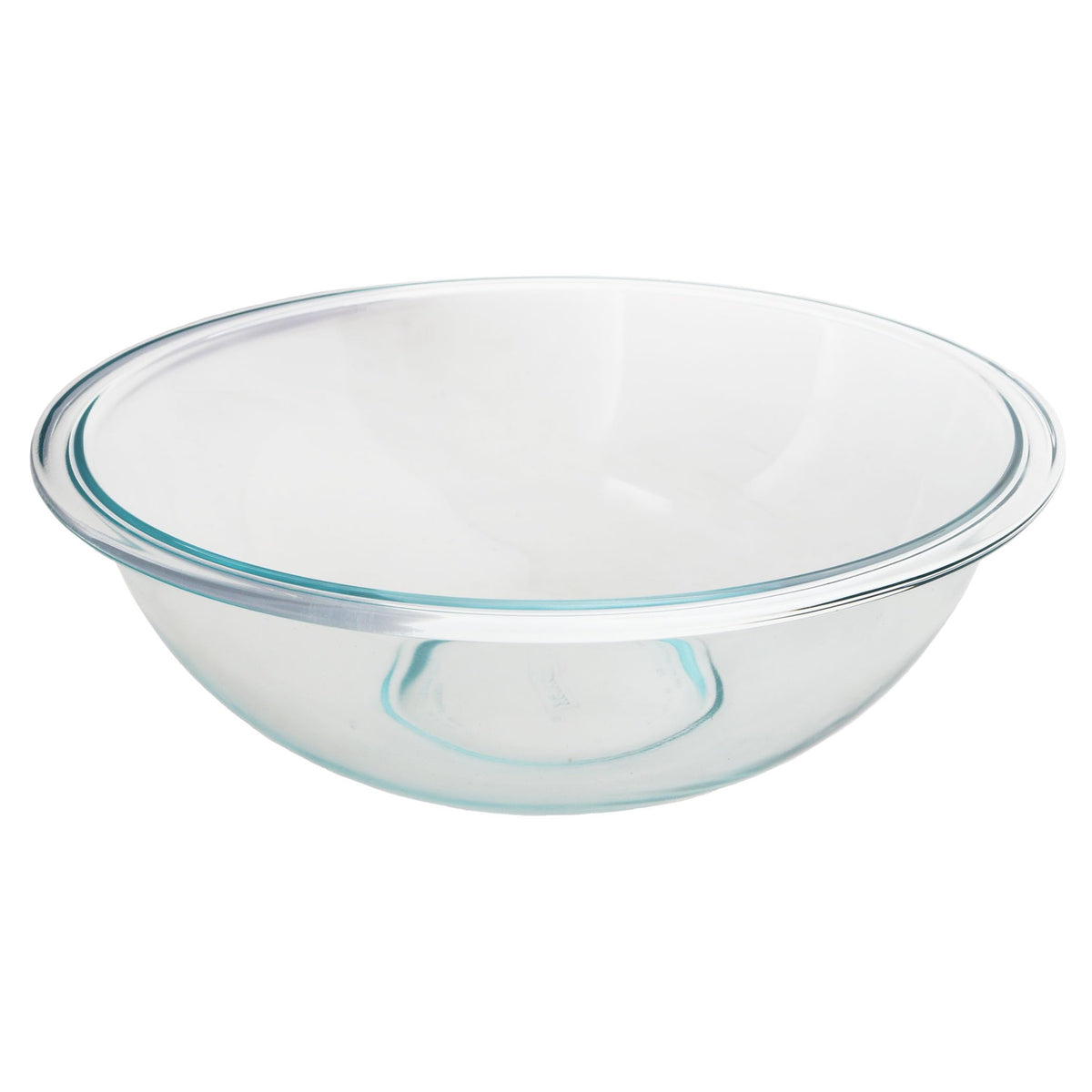 Pyrex 326 4-quart glass mixing bowl, safe for fridge, microwave, and freezer.