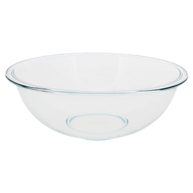 Pyrex 326 4-quart glass mixing bowl side view, durable and versatile.