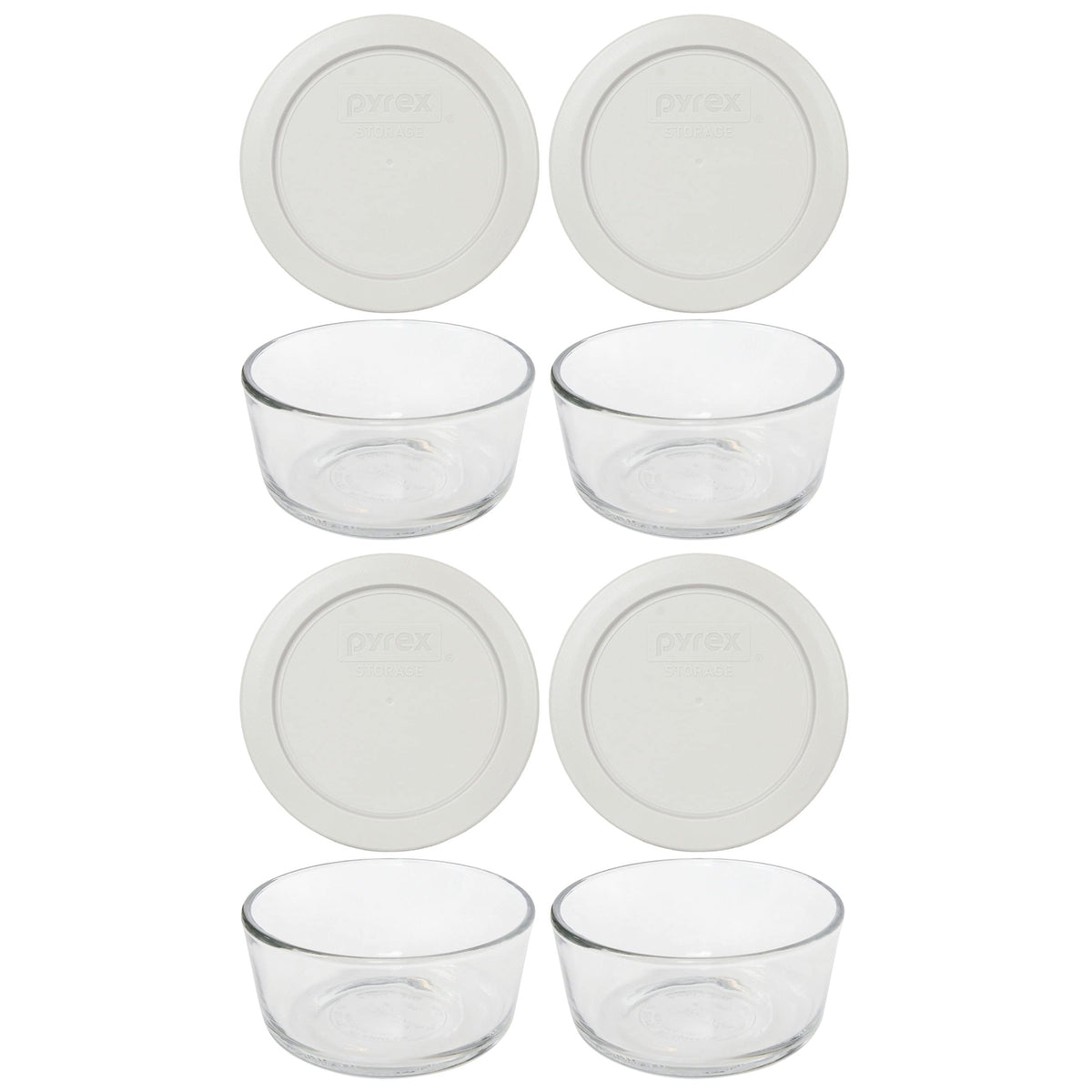 Pyrex 7200 2-cup glass bowls for versatile storage and reheating.