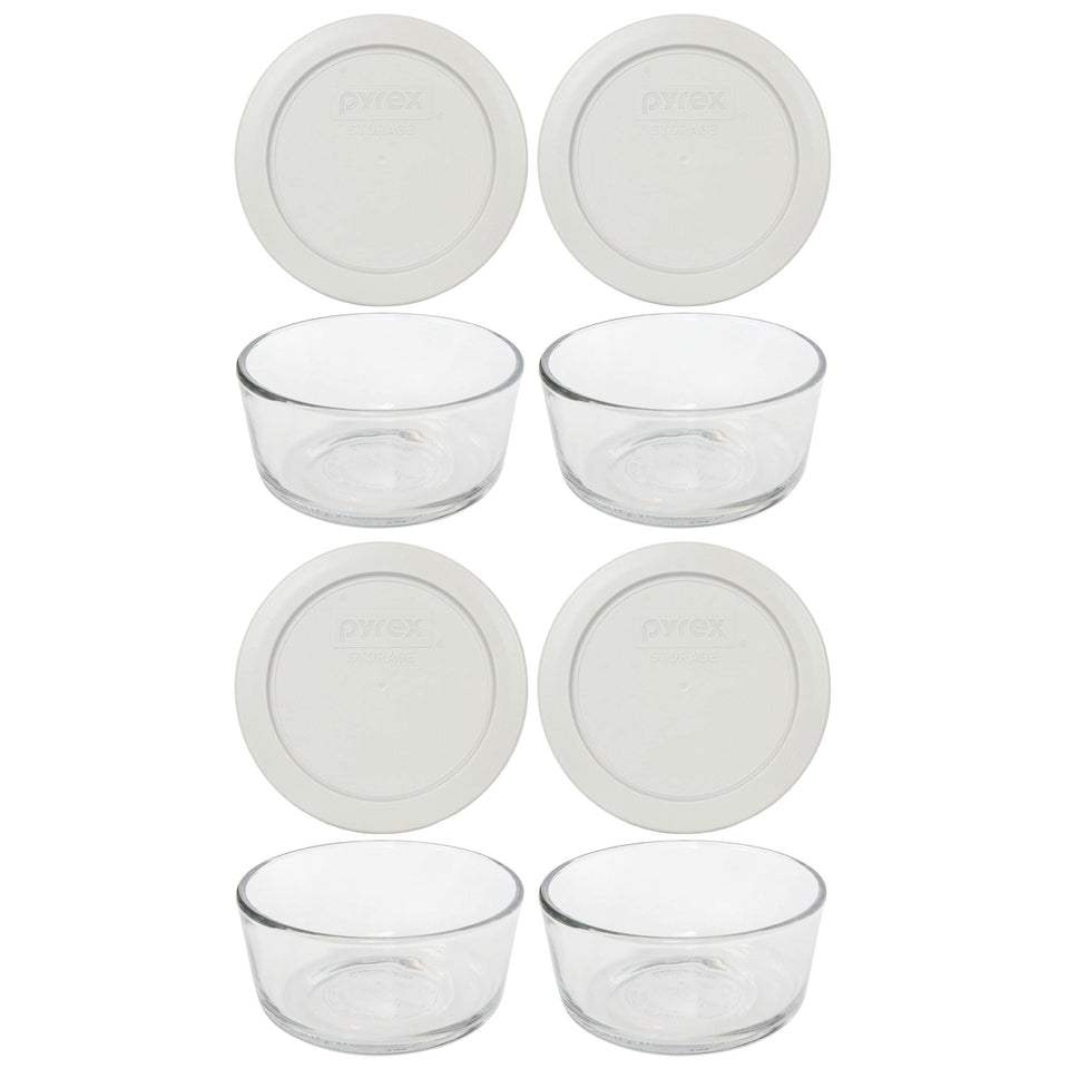 Pyrex 7200 2-cup glass bowls for versatile storage and reheating.
