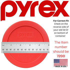 Pyrex 7200-PC 2 cup bowl with lid shows microwave safe storage.