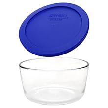 Pyrex 7201 cadet blue replacement lids provide airtight fridge storage.