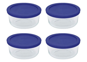 Pyrex 7201 four-cup glass bowls for versatile kitchen prep and storage.
