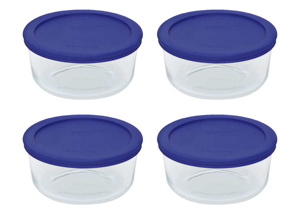 Pyrex 7201 four-cup glass bowls for versatile kitchen prep and storage.