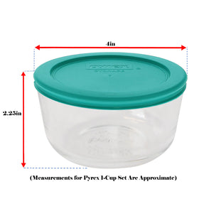Pyrex 7202 bowls stacked demonstrating compact storage and easy portioning.