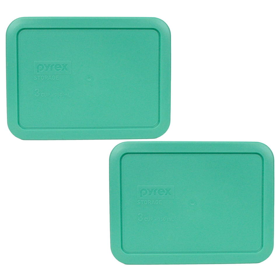 Pyrex 7210-PC light green lid with a snug seal for 3-cup bowls.