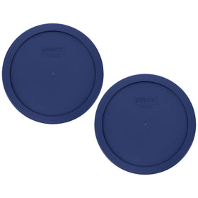 Pyrex 7402-PC blue lids front view showing secure seal for fridge storage