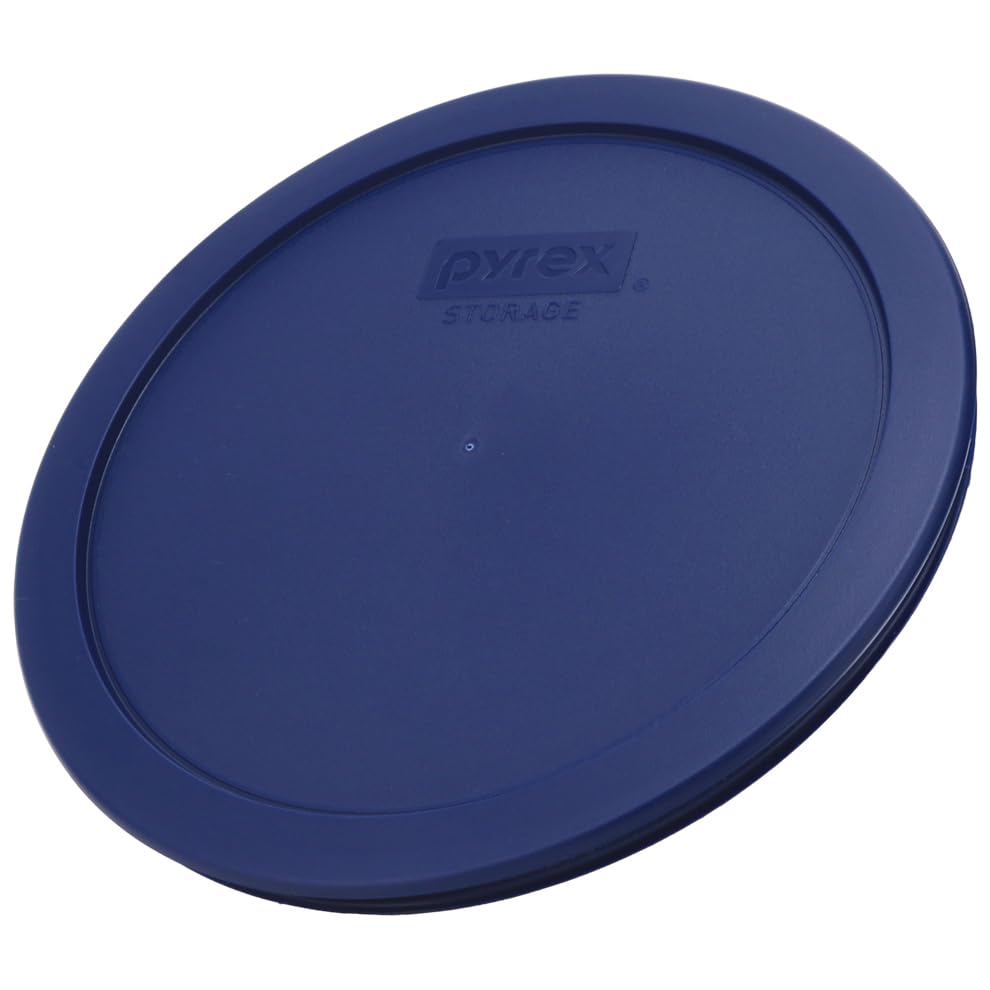 Pyrex 7402-PC blue lids on bowl for easy coverage and transport