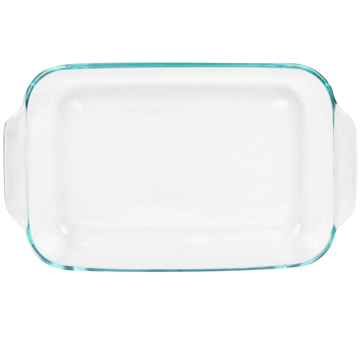 Pyrex Basics 2-quart glass baking dish clear view of baked layers