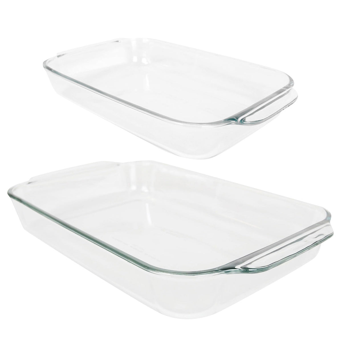 Pyrex Basics clear glass baking dish with transparent sides for easy monitoring during baking.