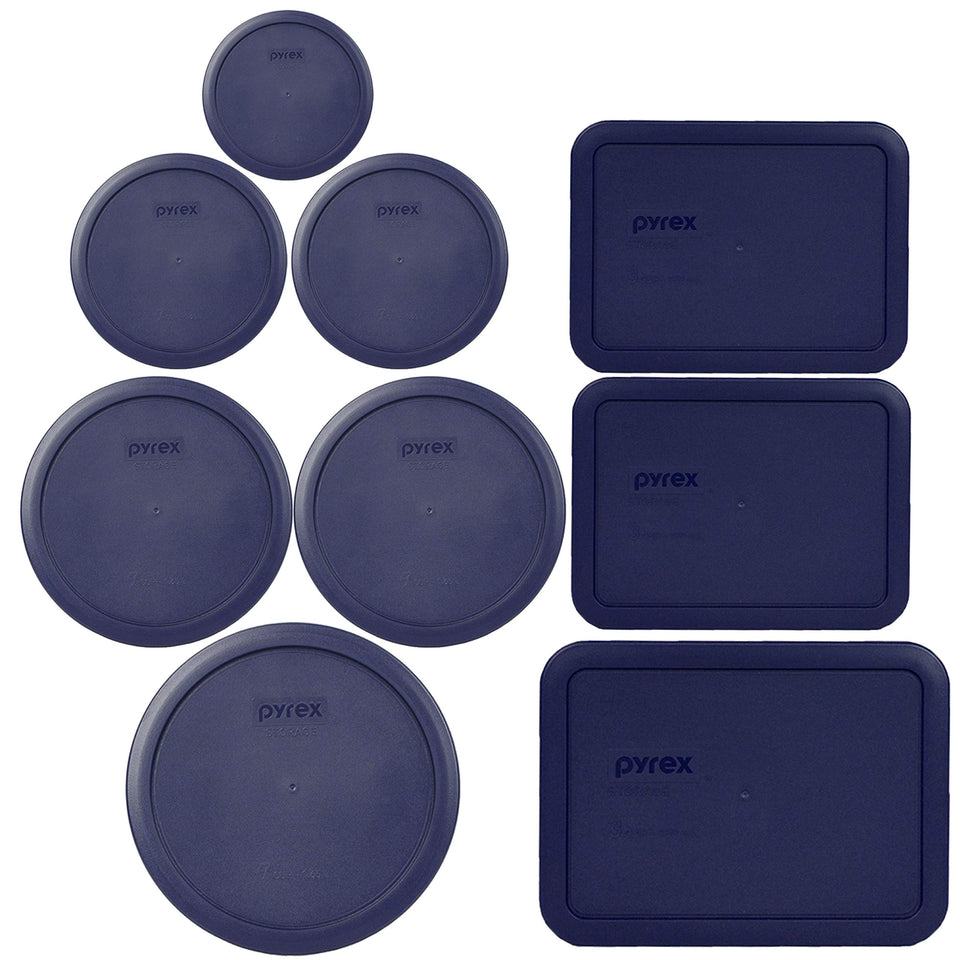 Pyrex bundle with blue lid containers for organized meal prep and durable storage.