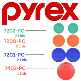 Pyrex cobalt blue 4-cup lid keeps foods secure and leak-free.