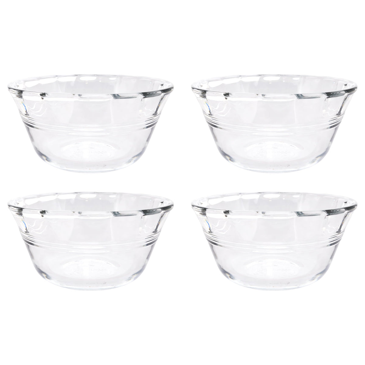 Pyrex 6-ounce custard cups in a four-pack, perfect for portioned servings.