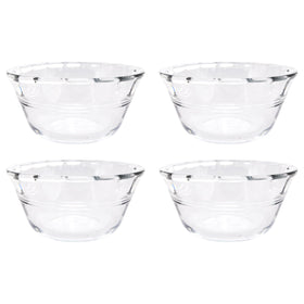 Pyrex 6-ounce custard cups in a four-pack, perfect for portioned servings.