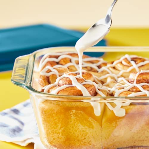 Pyrex deep 9x13 with snug lid for freezing and reheating.