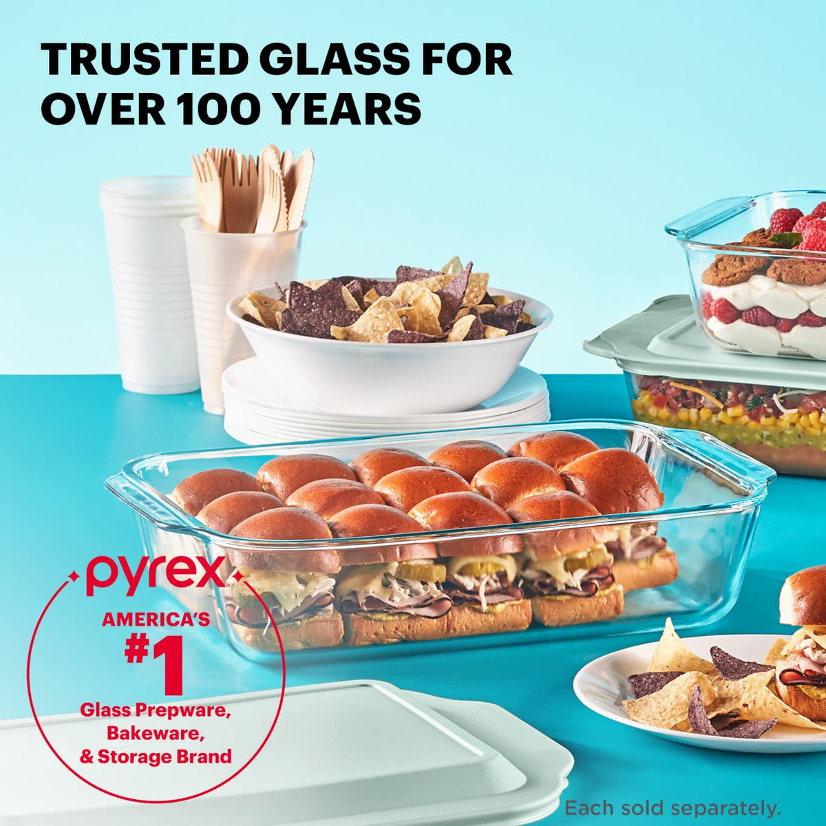 Pyrex deep 9x13 dish in serving layout for crowd-pleasing portions.