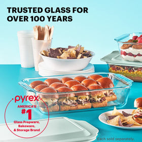 Pyrex deep 9x13 dish in serving layout for crowd-pleasing portions.