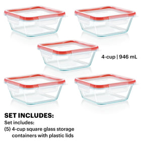 Pyrex Freshlock lid with Write + Erase label for easy meal tracking.