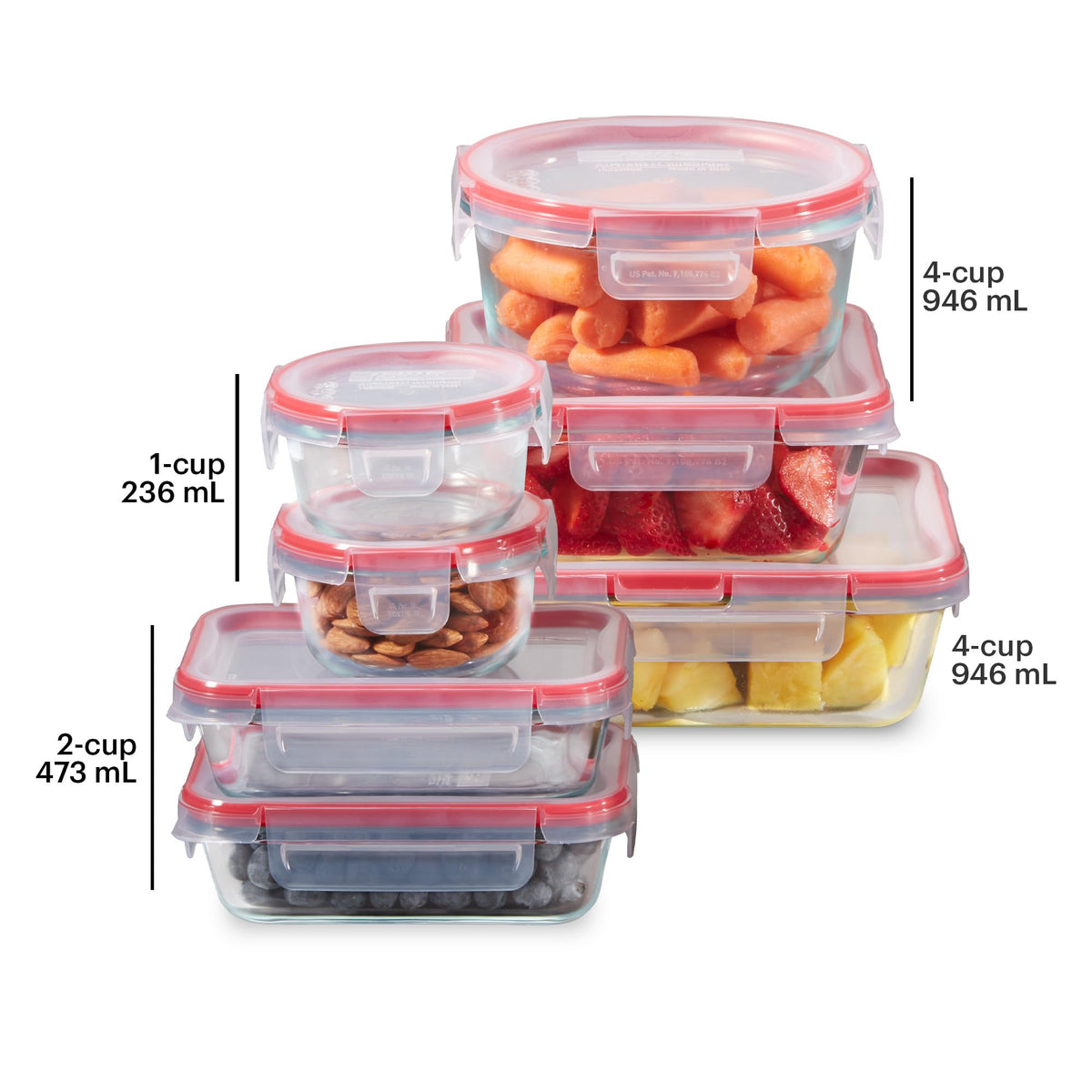 Pyrex Freshlock set offers versatile sizes ideal for lunch prep.