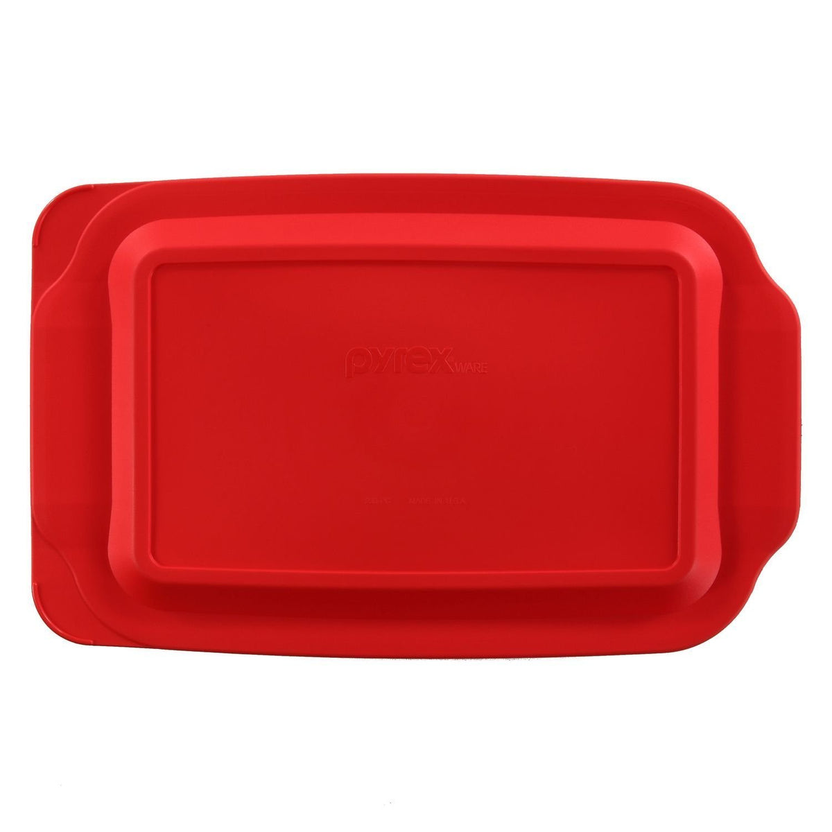 Pyrex glass baking dish placed in an oven to bake evenly.