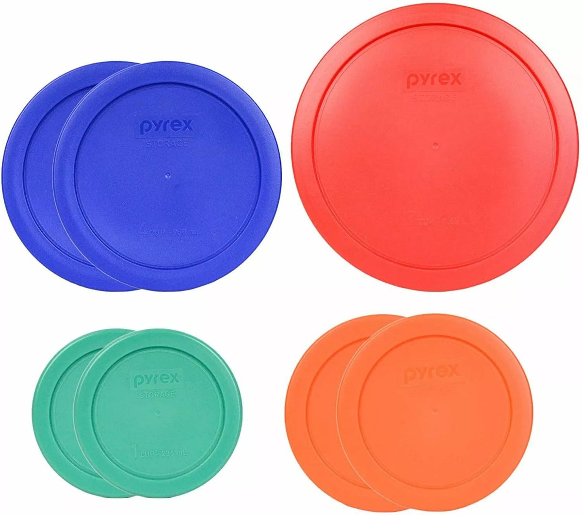 Pyrex green 1-cup lid showing airtight seal for fresh leftovers.