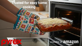 Pyrex non-porous glass resists stains and odors after cooking.