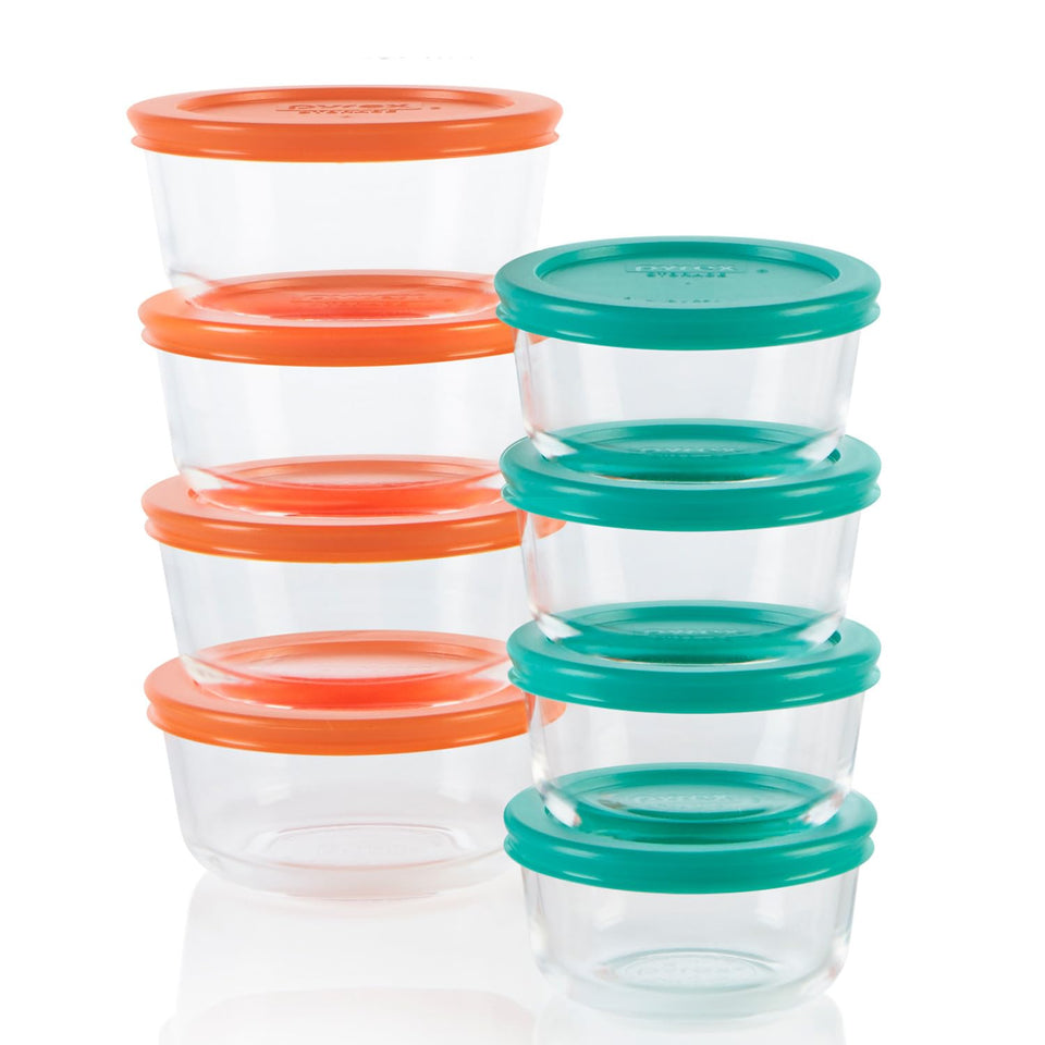 Pyrex Simply Store 1-Cup glass container keeps leftovers fresh.