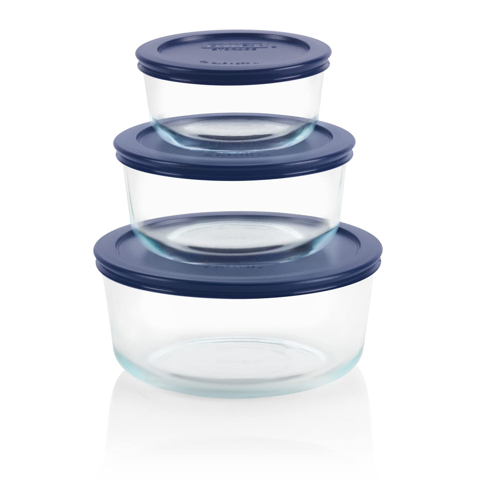 Pyrex Simply Store 2-Cup Round Container with lid for leftovers.