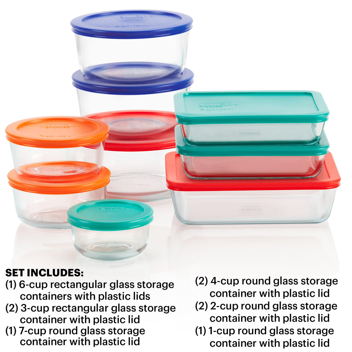 Pyrex Simply Store 4-Cup round container with lid for snacks and portions
