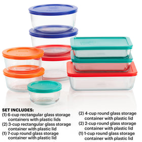 Pyrex Simply Store 4-Cup round container with lid for snacks and portions