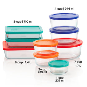 Pyrex Simply Store 6-Cup rectangular container with lid for versatile fridge storage