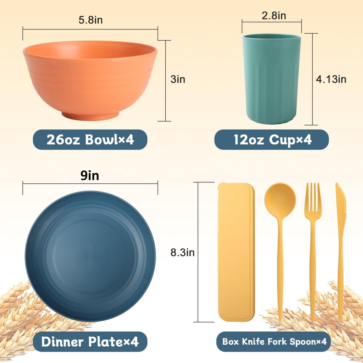 PYRMONT wheat straw bowls offer lightweight, shatterproof convenience for indoor and outdoor dining.