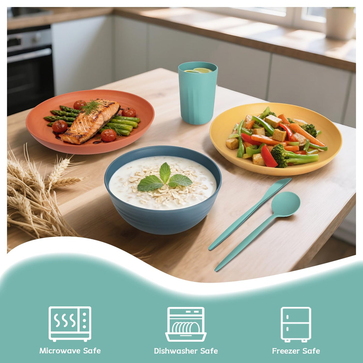 PYRMONT microwave-safe plates and bowls heat evenly without overheating, simplifying quick meals.