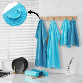 QAJ 100% cotton towels reveal soft touch and high absorbency.